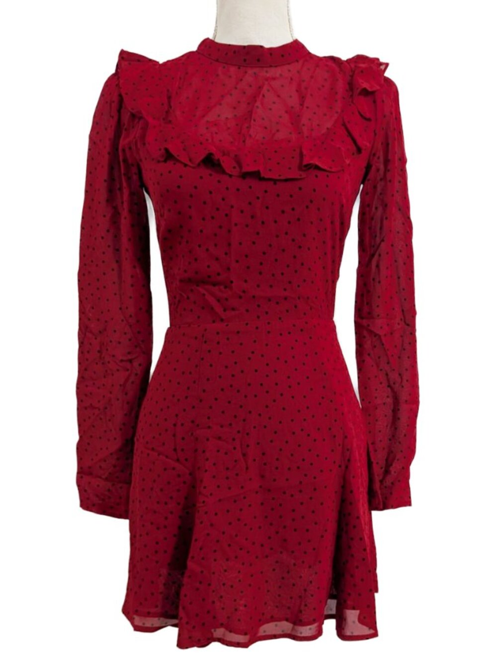 Reformation Spark Polka Dot Flamenco Red Dress